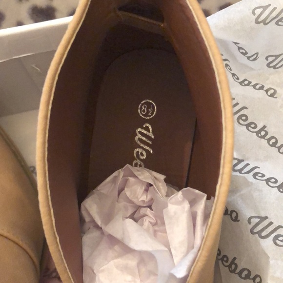 Weeboo V-Cut Block Heel Bootie Wheat Size 8.5 8 - Picture 7 of 16